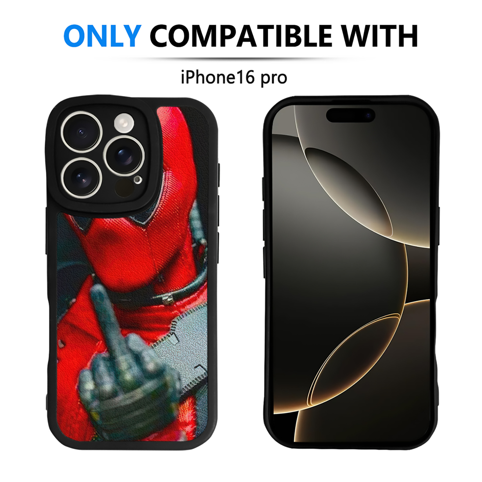 （画像用） Deadpool デッドプール 【iPhone 16シリーズ対応】シリコンスマホケース（レザー調） 材質：シリコン